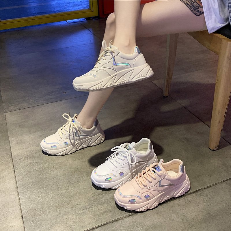 2021 spring new thick-soled sneakers female and female students running