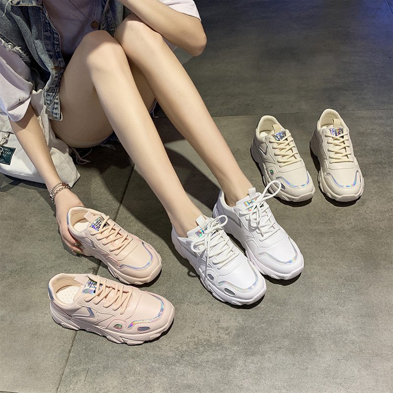 2021 spring new thick-soled sneakers female and female students running