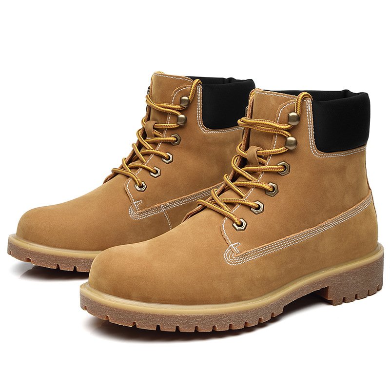 Rhubarb boots men's mid-tube boots trend middle-top Martin boots autumn British tooling men's shoes high-top factory direct sales