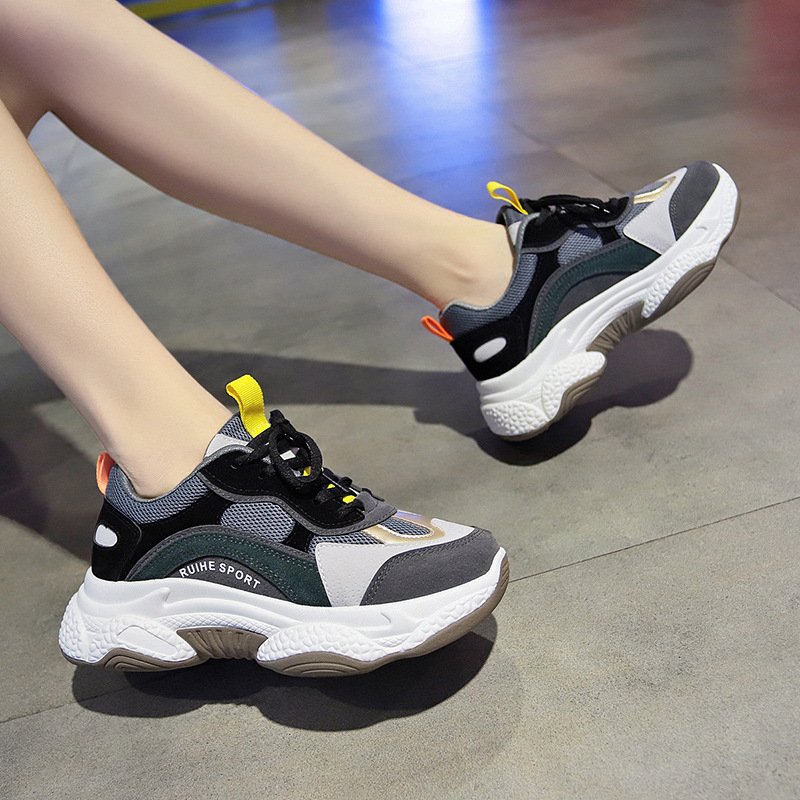 Super hot sports shoes women's 2021 spring new female students increase platform platform shoes