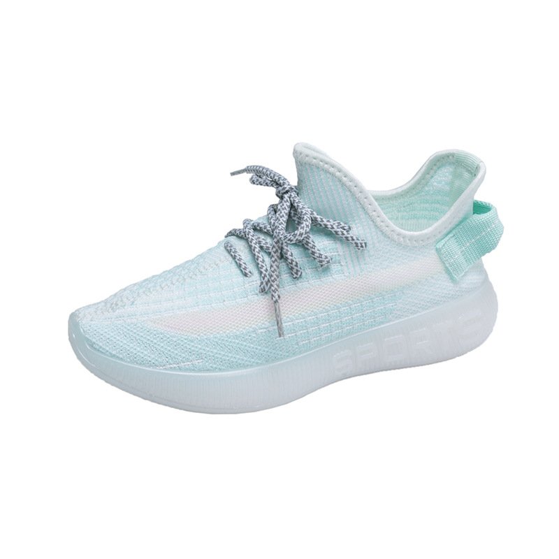 Color-changing flying woven women's shoes 2021 summer new breathable mesh shoes women's mesh sports shoes female students