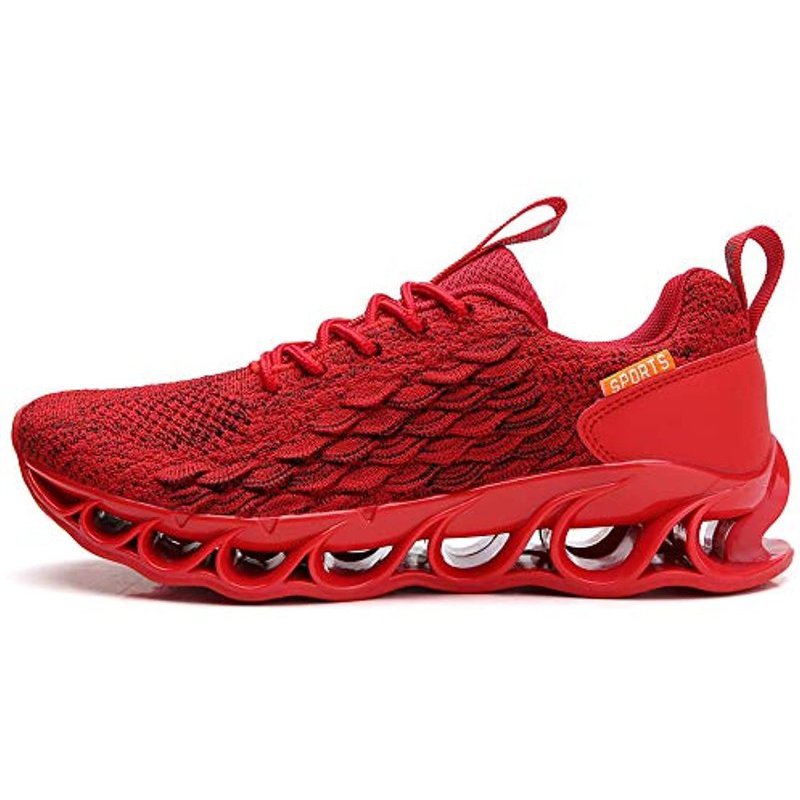 TSIODFO Sport Running Shoes for Mens Mesh Breathable Trail Runners Fashion Sneakers A050 Red